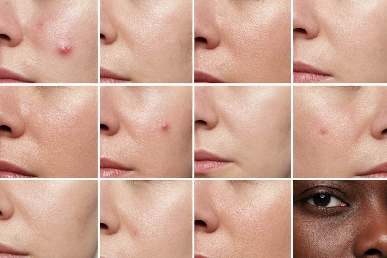 generate a banner for all skin types problems without words